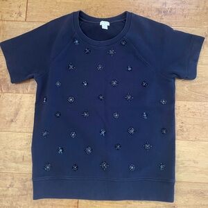J Crew jeweled sweater top T shirt M